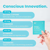 Energy Caffeine Nootropics for Energy & Focus - Sugar-Free with L-theanine, Caffeine, Vitamin B12 & Vitamin B6 - Peppermint Flavor