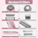 Bikini Trimmer for Women, Electric Shaver and Razor Rechargeable 2-in-1 Body and Facial Epilator, Dual Heads for Painless Trimming of Pubic Hair, Face, Underarms and Legs, IPX7 Waterproof. Christmas Gift New Year Gift Shaving Grooming